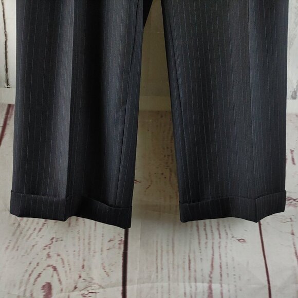 Jones New York 46R Wool 3 Button Charcoal Striped 2pc Suit 36x25 Pleated - Picture 13 of 16